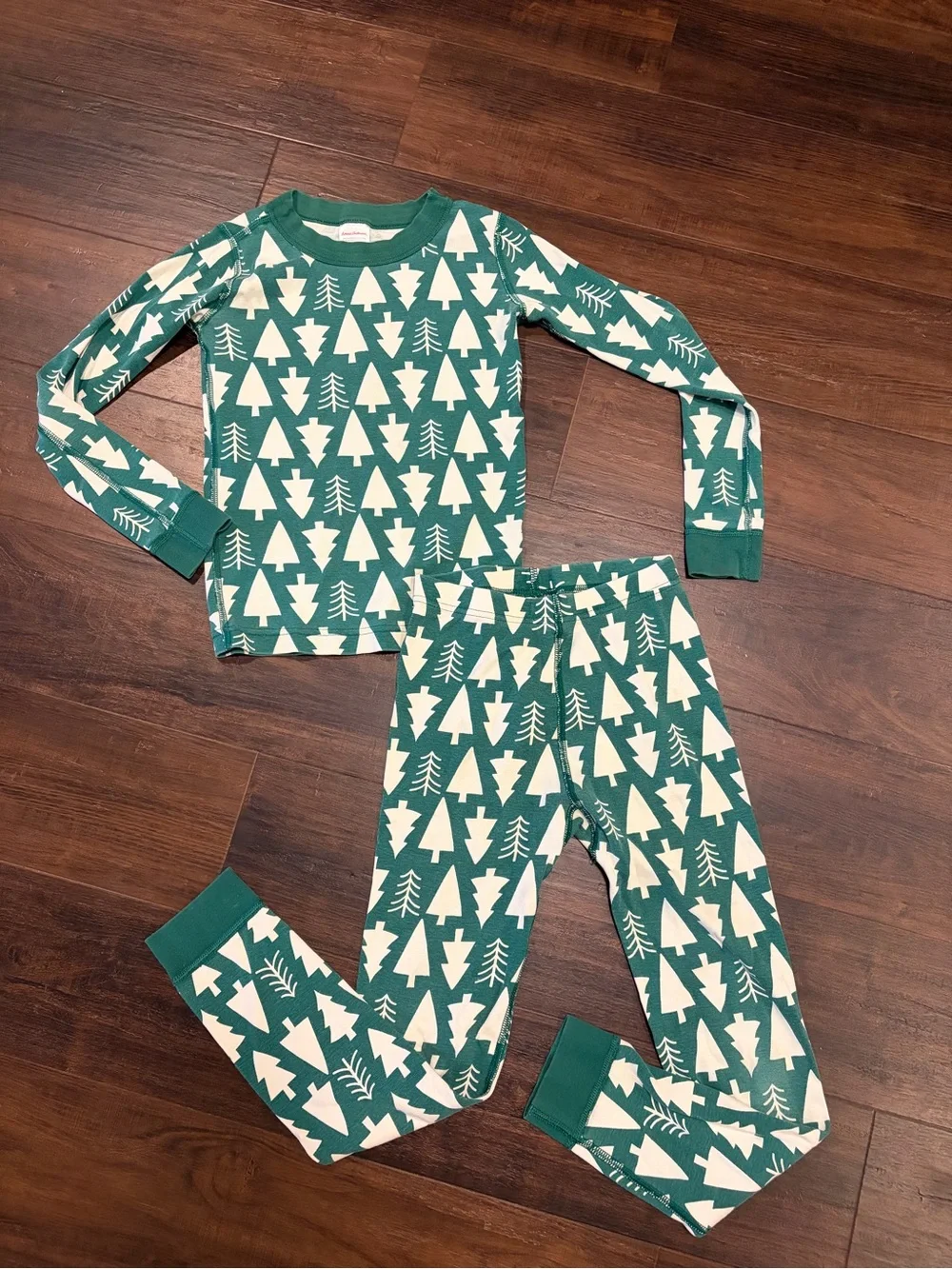 Hanna Andersson Girls Pajamas Size 8 Organic Cotton Christmas Trees